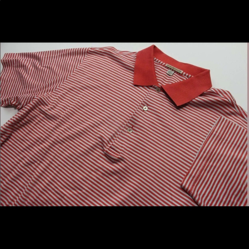 Peter Millar striped salmon colored shirt - Picture 2 of 8